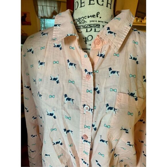 Red Camel Dog & Bow Button Up Shirt - Picture 1 of 8